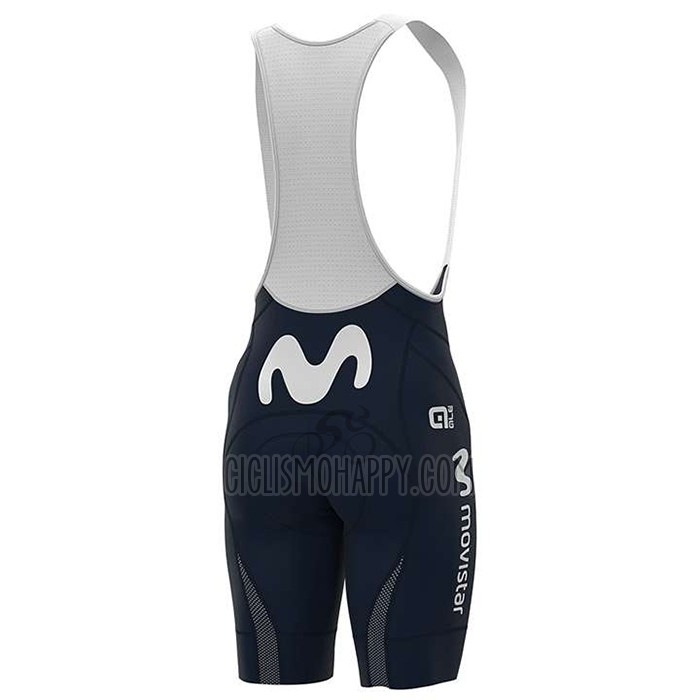 Movistar Cycling Jersey Bib Short 2020 Short Sleeve White Blue